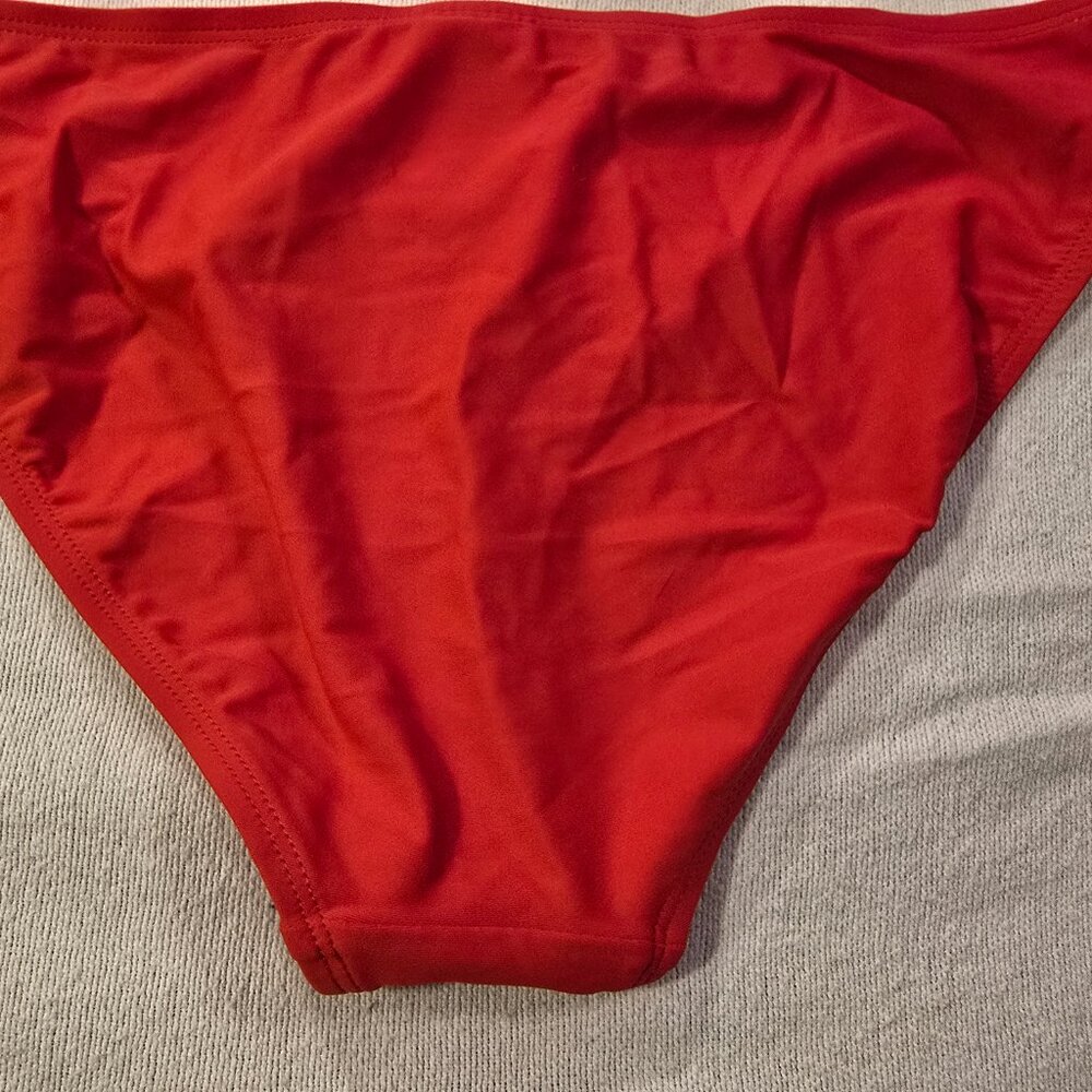 Body Glove Large L Bikini Bottom Smoothie Basic Solid Fuller Womens True Red NEW - Picture 8 of 11